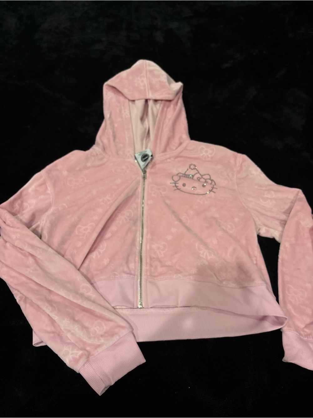 Sanrio Pink Hello Kitty Hooded Zip Jacket size medium